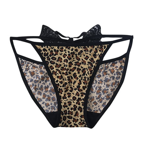 

Dadaria Women Underwear Leopard Print Women Translucent Underwear Lace Tank Lace Briefs Underpants Black M Women