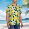 thumbnail image 5 of Fotbe Lemon Seamless Pattern Oil Painting Effect Hawaiian Shirt for Men Unisex Summer Beach Casual Short Sleeve Cotton Linen Button Down Shirts-Small, 5 of 9