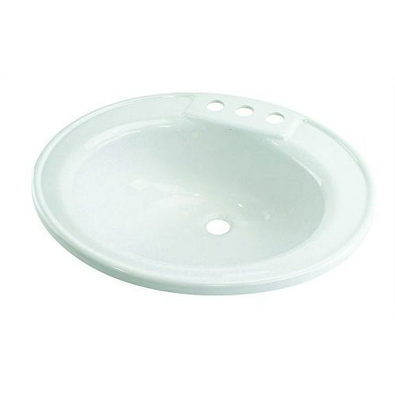 Lippert 209635 Better Bath RV Oval Lavatory Sink 17" x 20" White