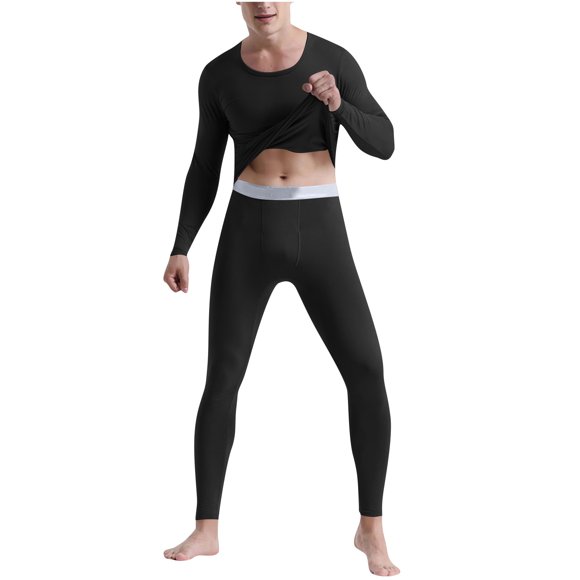 Men’s Thermal Underwear Set Fleece Lined Long Johns Base Layer Top and Bottom Soft Warm Cold Weather Winter Base Layer Clothing