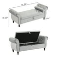 thumbnail image 3 of CQSXDA Velvet Multifunctional Storage Rectangular Ottoman Bench With 1 Pillow Home Furniture，Grey, 3 of 10