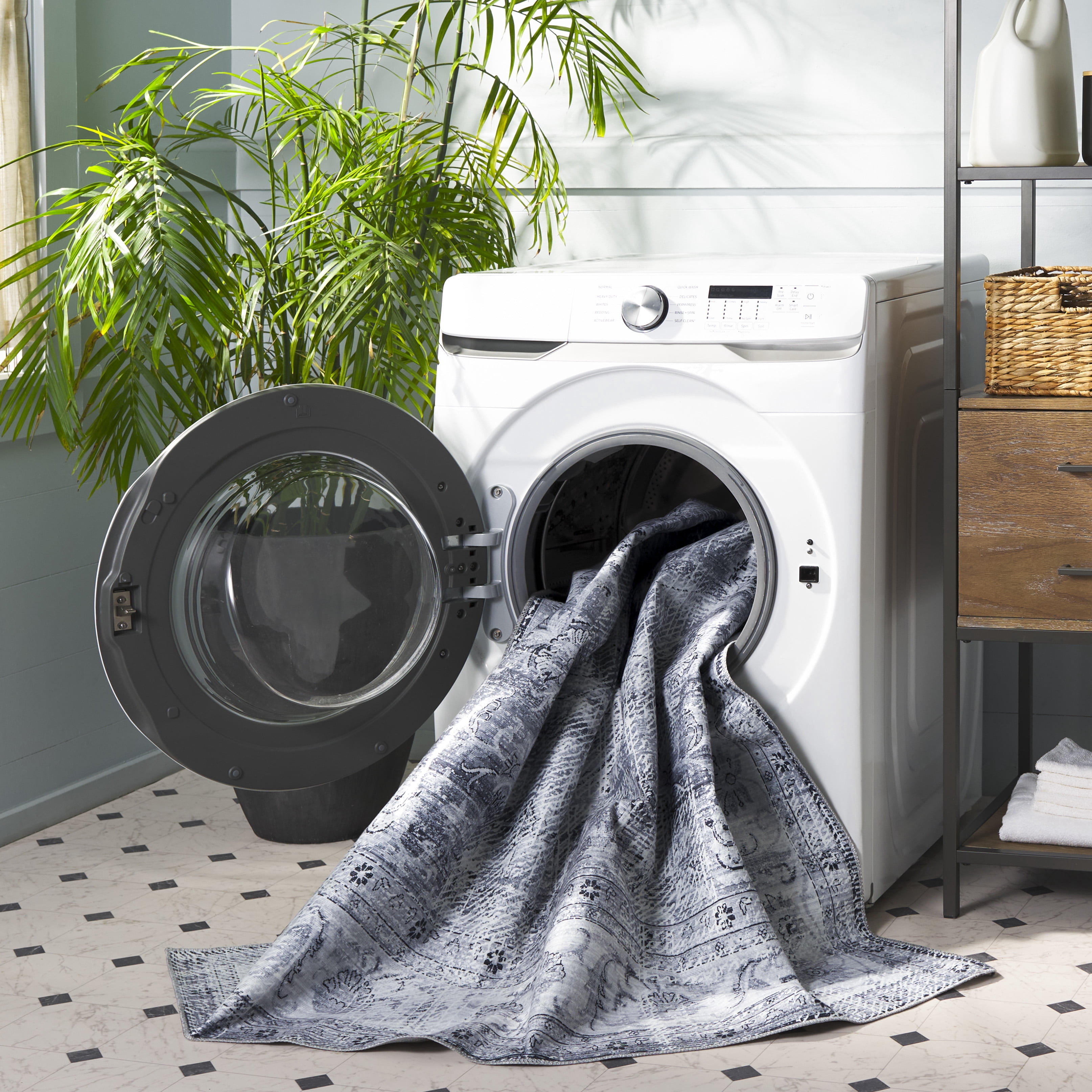 Safavieh Arizona Aria Distressed Machine Washable Area Rug, Gray/Beige, 6' x 9'