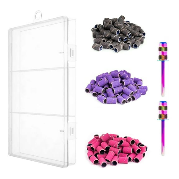 210Pcs Quality Sanding Bands for Nail Shaping and Smoothing Most Electric Nail Drills Accessory