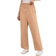 thumbnail image 6 of Asklazy Wide Leg Pants for Women Lightweiht Elastic Waisted Palazzo Trousers,US Size,Flesh Pink,M, 6 of 18