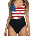 thumbnail image 5 of Sakmal Tummy Control Women Swimsuits One Piece Red Independence Day Swimsuit American Flag Swimwear, 5 of 5