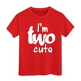 thumbnail image 1 of MEZZALL T-Shirt à Manches Courtes pour Fille d'Anniversaire, Col Rond, Coupe Décontractée, Basique, Rouge, 12-13 Ans, 1 of 4