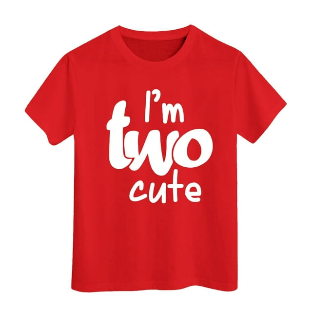 MEZZALL T-Shirt à Manches Courtes pour Fille d'Anniversaire, Col Rond, Coupe Décontractée, Basique, Rouge, 12-13 Ans