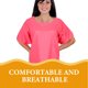 thumbnail image 3 of TABLETREANDS Blusa Rosa Plus Size Manga Corta Mujer Y, 3 of 7