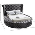thumbnail image 3 of Meridian Furniture Luxus Gray Velvet Queen Bed, 3 of 12