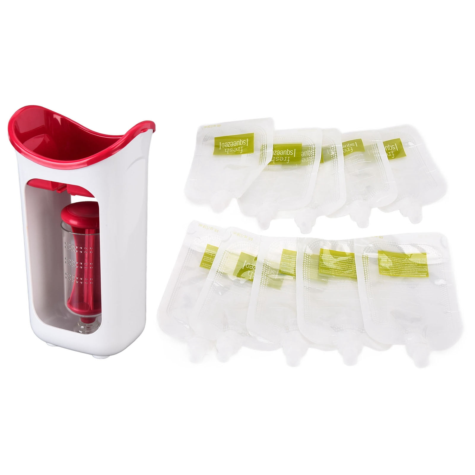 Baby Food Processor, Anti Slip Baby Food Maker Portable Manual Puree Squeezer  For Home For Restaurant For Kitchen Red