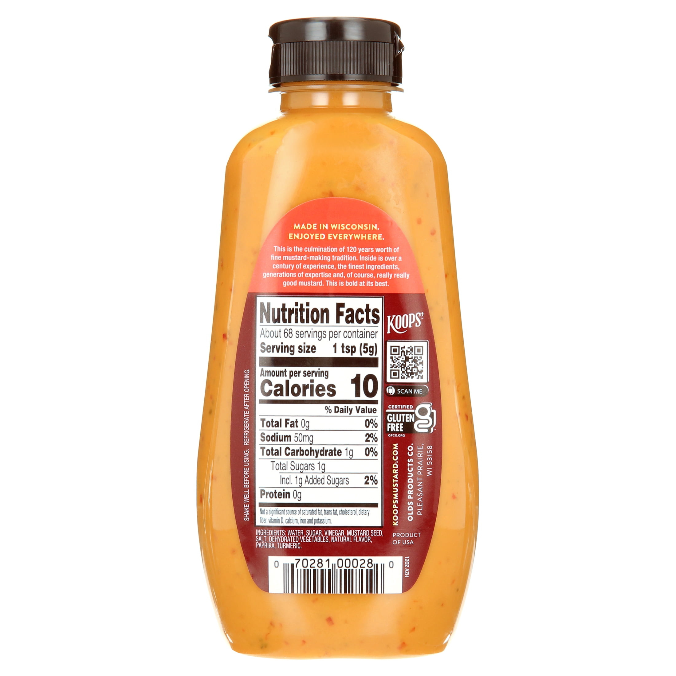 (2 pack) Koops' Sweet Hot Arizona Heat Mustard Squeeze Bottle, 12 oz