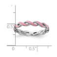 thumbnail image 2 of 2mm 925 Sterling Silver Polished Pink Enamel Ring Size 7 Ring for Women - 1.9 Grams, 2 of 2