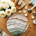 thumbnail image 2 of Sage Green Ombre Round 15 Inch Placemats Set of 8, Modern Abstract Geometric Art HeatResistant Non Slip Place Mats for Dining Table, Wipeable Braided Kitchen Table Mats for Housewarming, 2 of 9