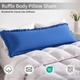 thumbnail image 4 of Lorviah Ruffled Body Pillowcase, Ultra Soft & Breathable 20"x54" Ruffled Body Pillow Cover with Envelope Closure, Royal Blue, 4 of 5