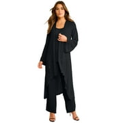 Roaman's Women's Plus Size Plus Size Beaded Georgette 3-Piece Pant Set – Formal Wear