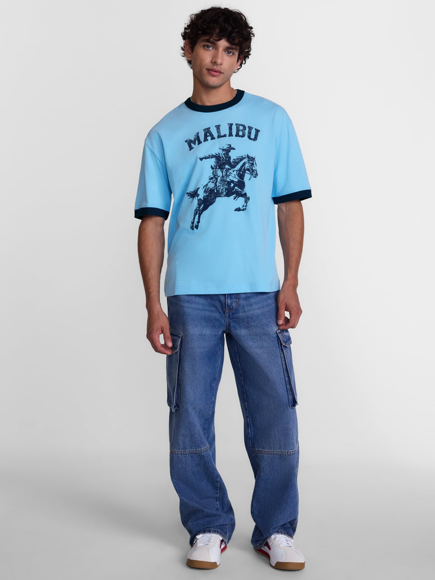 No Boundaries Cotton Ringer Tee, Men's & Big Men’s XS-3XL
