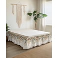 thumbnail image 2 of Fall Sage Bed Skirt California King Size 16 Inch Drop, Green Eucalyptus Leaves Linen Background Wrap Around Dust Ruffle Bedskirts, Wrinkle & Fade Resistant Easy Fit Bedskirt with Adjustable Elastic, 2 of 8