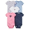 Carters Baby Clothing Outfit Girls 5-Pack Original Bodysuits Dot Heart Floral