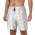 thumbnail image 2 of Uemuo Bunny And Bird Pattern Mens Swim Trunks Quick Dry Board Shorts with Mesh Lining, Stretch Beach Shorts Quick Dry No-Chafing Board Shorts-Small, 2 of 9
