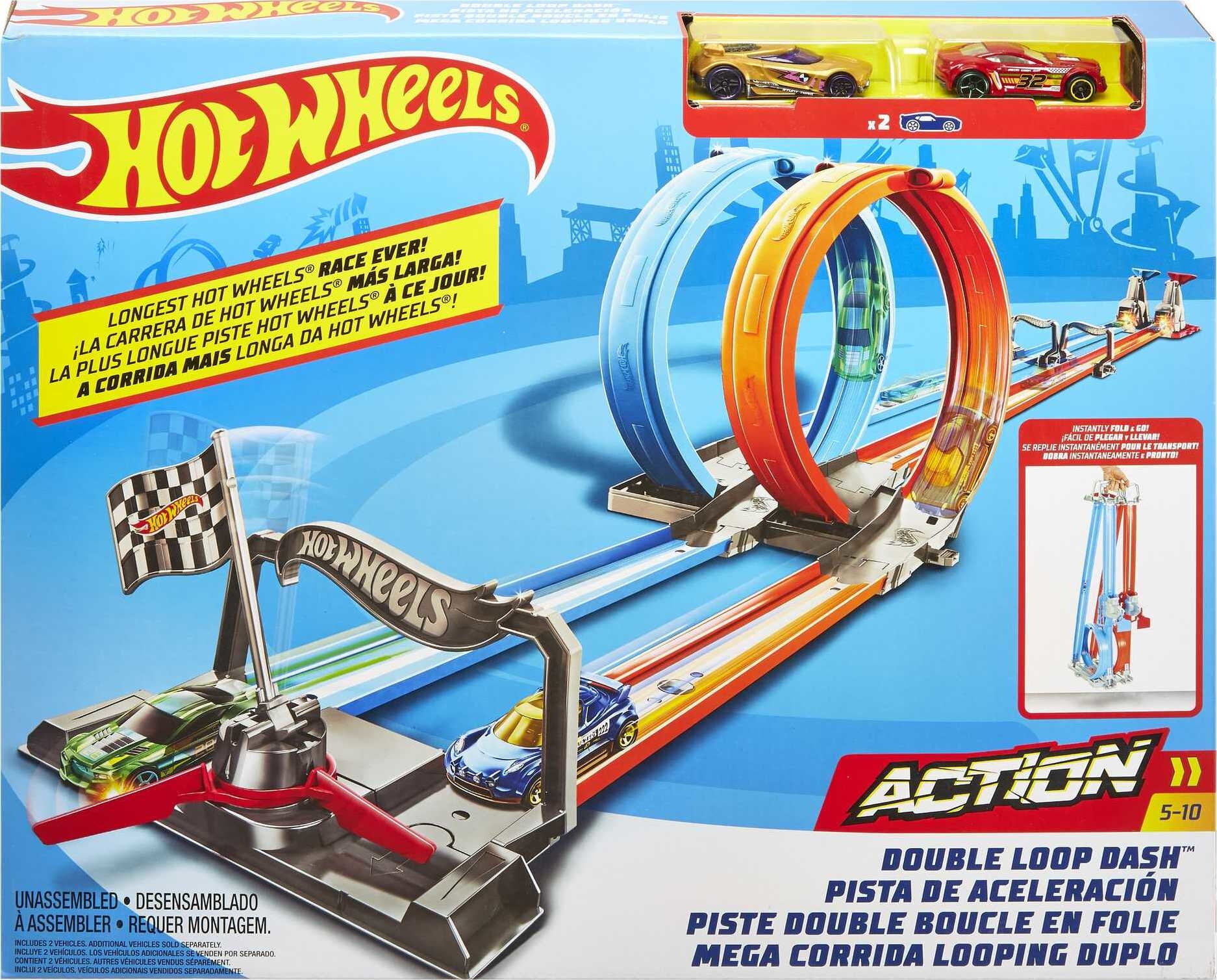 NEW Hot Wheels Energy Track Set Double Loop Racing Play Set & 1