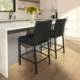 thumbnail image 6 of Amisco Perry Plus 26 In. Counter Stool - Black Faux Leather / Black Metal, 6 of 9