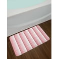 thumbnail image 2 of Geometric Bath Mat, Pale to Dark Repetitive Vertical Pinky Stripes and Horizontal Lines on Back, Plush Bathroom Decor Mat with Non Slip Backing, 29.5" X 17.5", White Multicolor, by Ambesonne, 2 of 2