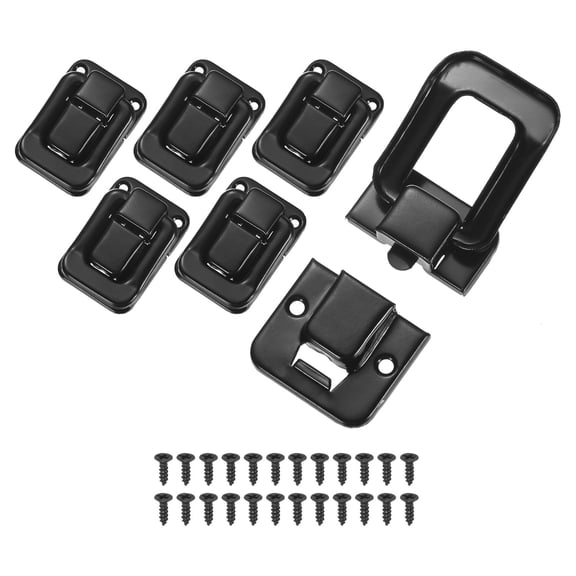 Uxcell 6-Pack Toggle Catch Latch Lock, 1.57 x 1.06 In Metal Hasp Latches Decorative Clasp with Screws for Jewelry Case [Black]