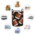 thumbnail image 3 of Lsque Brown Football On Black pattern Laundry Hamper Basket, Tall Woven Rope Hamper Basket for Clothes, Lightweight Storage Basket, Collapsible Waterproof-Medium, 3 of 8