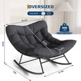 thumbnail image 3 of EastVita Outdoor Rattan Egg-Shaped Rocking Chair Black, 3 of 7