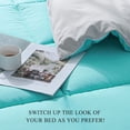 thumbnail image 4 of Aisbo Turquoise/Grey Full Size Comforter Set,3-Pieces Reversible Comforter Set Soft and Lightweight,All Season Down Alternative Bed Comforter with 2 Pillow Shams, 4 of 7