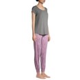 thumbnail image 3 of Hanes Women's Short Sleeve Joggers Set, 2-Piece, 3 of 6