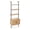 Light Oak/Black, variant on happimess MSH1002C Tulare 72.05" MidCentury Industrial 4-Shelf Wood Wall-Mounted Open Ladder Bookcase with Cabinet and Metal Frame, Brown/Black