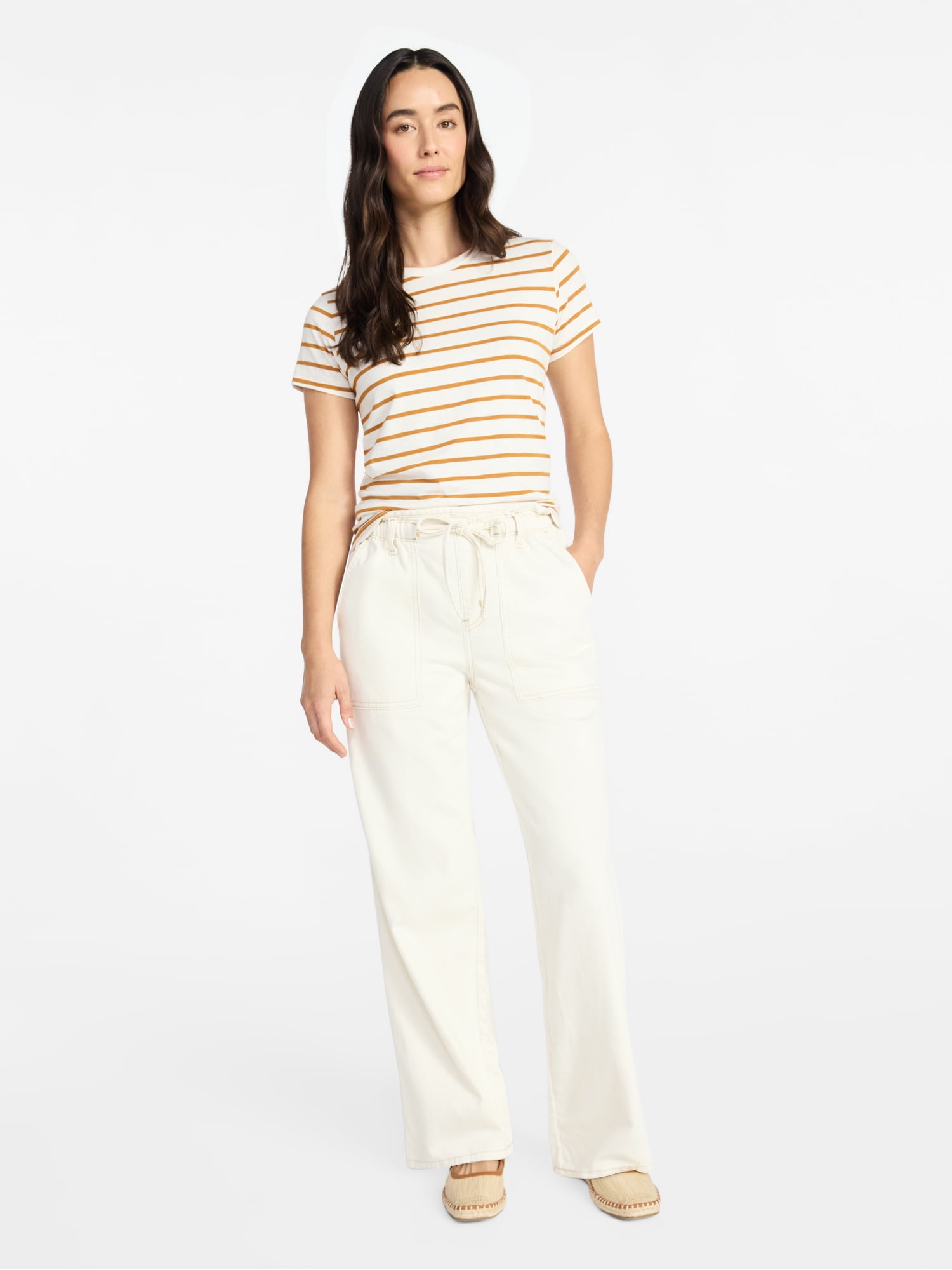 Scenario Women's Pull On Wide Leg Jeans, 30" Inseam, Sizes XS-XXXL