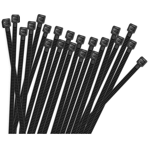 HomeJoy 100pcs Cable Zip Ties Heavy Duty 8 Inch, Premium Plastic Wire Ties with 50 Pounds Tensile Strength, Self-Locking Black Nylon Tie Wraps for Indoor and Outdoor
