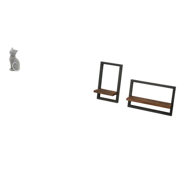 Figura de escritorio,Estatua de gato,linda estantería,escritorio,decoración del hogar,Estantes de almacenamiento de pared,Estantes flotantes de madera Estantes de pared de madera,Estantes de