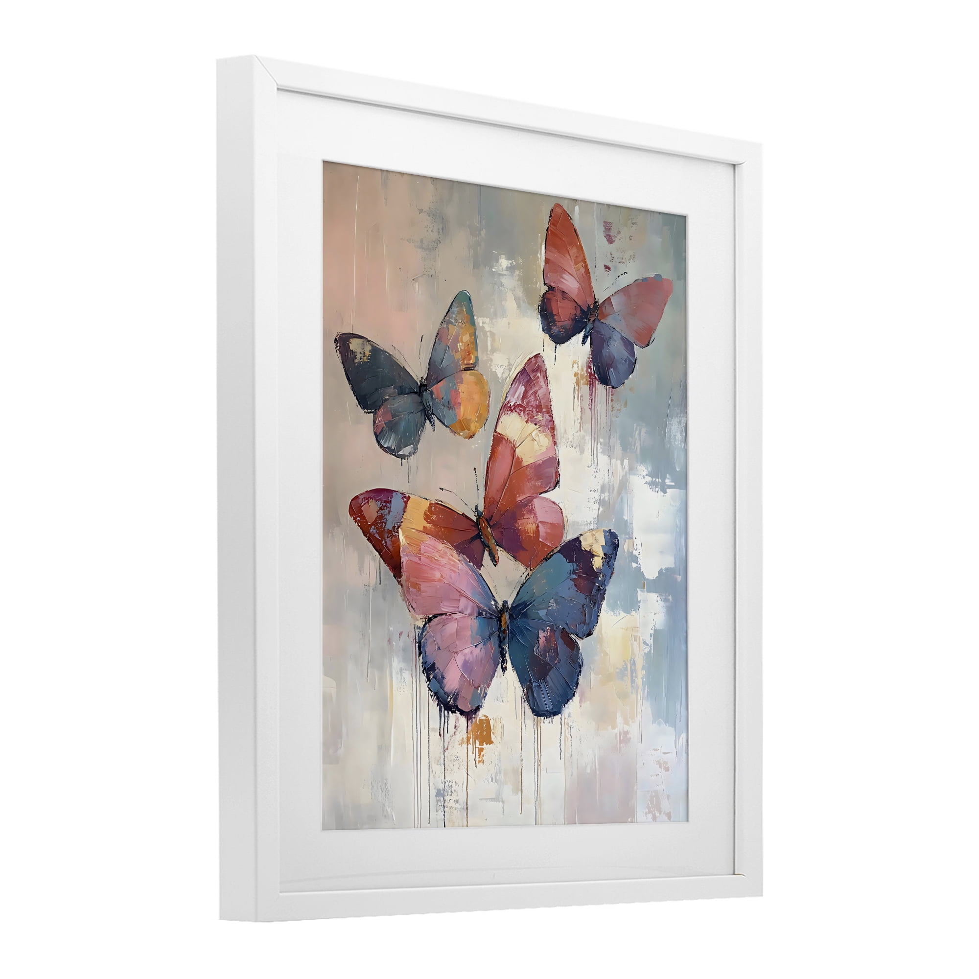 Stupell Industries Butterfly Beauty in Flight White Framed Print Under Glass, design by Creative Studio