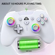 Subsonic – Wireless controller for Switch and Switch Oled – Wireless gamepad controller with LED, vibrations ant 6 axis gyro - White