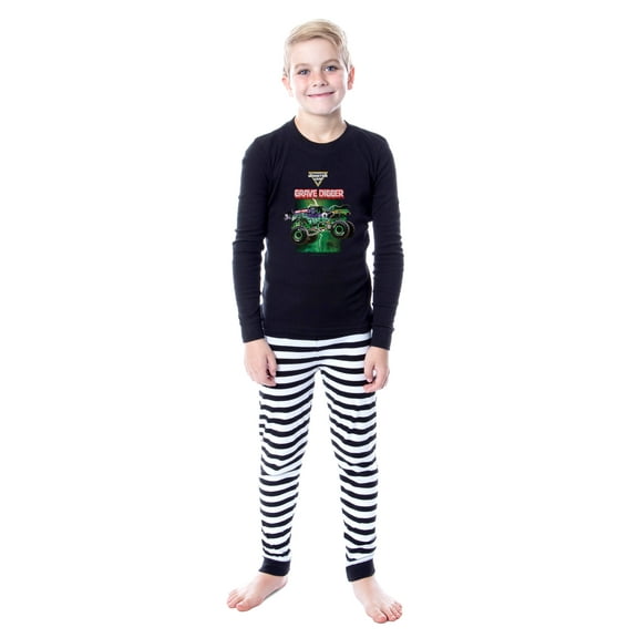 Monster Jam Grave Digger Long Sleeve Shirt And Pants Pajama Set
