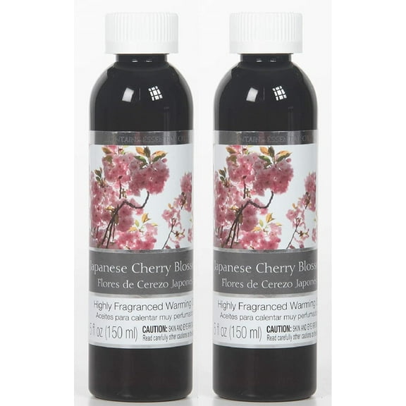 Hosley Japanese Cherry Blossom Fragrance Warming Oils, Set of 2, 5oz Each. Ideal Gift for Weddings, spa, Reiki, Meditation, Bathroom Settings.P1