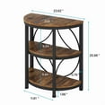 thumbnail image 3 of Tribesigns Half Round End Table, 25.59 Height Narrow Side Table with Metal Frame for Living Room, Rustic Brown, 3 of 5