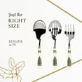 thumbnail image 7 of Spode Christmas Tree 3-Piece Stainless Steel Cutlery Set - Porcelain Handle Flatware with Meat Fork, Serving Spoon, & Slotted Spoon - Holiday Silverware for Christmas Dinners & Seasonal Gatherings, 7 of 7