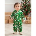 thumbnail image 4 of BemeyourBBs Girls Christmas Pajamas Set Santa Claus Print Long Sleeve Tops Pants, 4 of 9