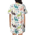 thumbnail image 6 of Daiia Easter Rabbit Pattern Womens Pajama Sets Short Sleeve Pajamas for Women Sets Soft Lounge Sets Casual Round Neck Sleepwear PJS-3X-Large, 6 of 7