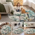 thumbnail image 5 of Summer Palm Trees Large Round Rug 8 FT, Non Slip Living Room Area Carpet, Vintage Botanical Tropical Leaves Washable Soft Circle Rug Non-Shedding Floor Carpet for Bedroom Office Dining Room, 5 of 9