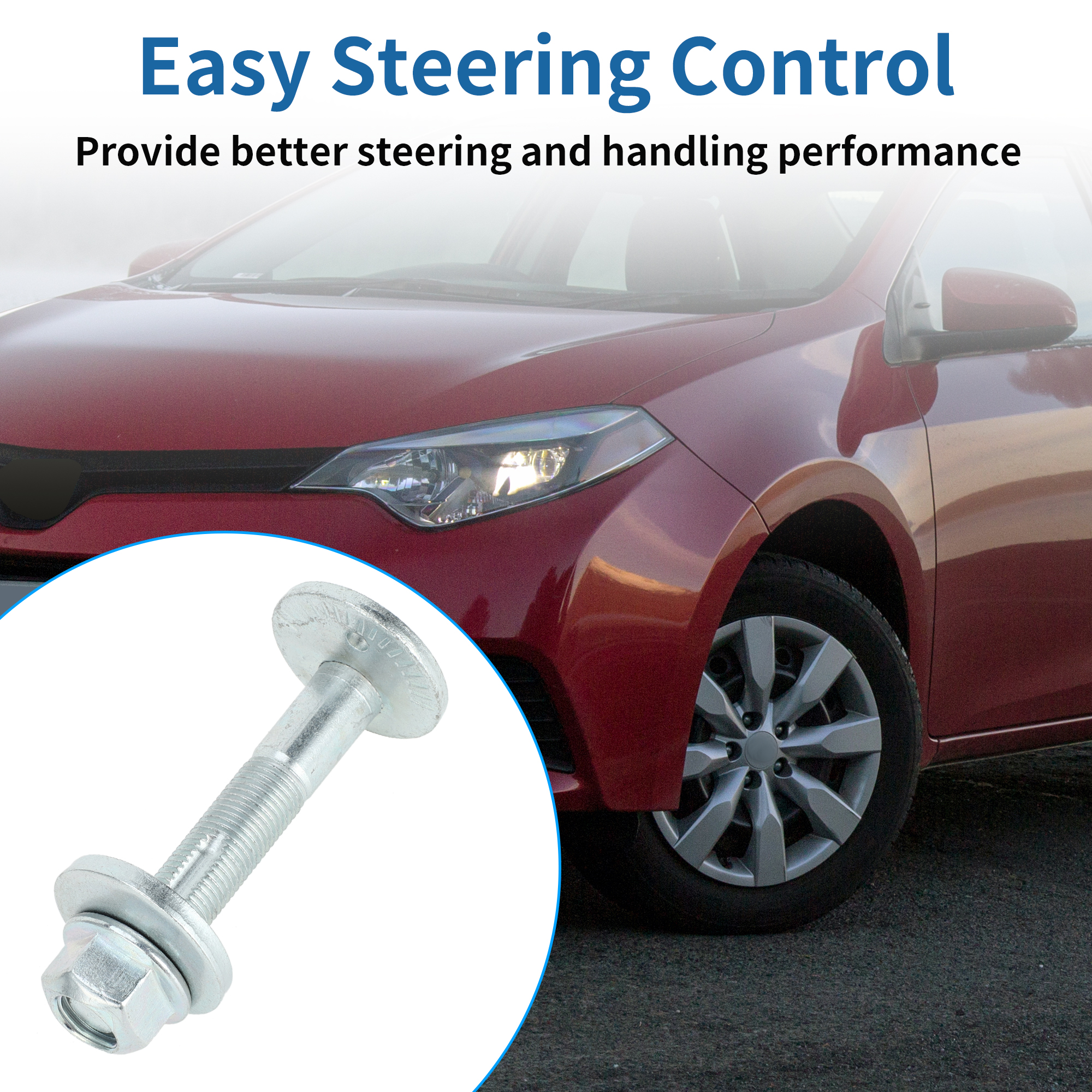 Unique Bargains Camber Alignment Bolt Kit Metal Silver Tone For Lancer 2006-2017