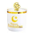 thumbnail image 1 of Tarro de dulces de Ramadán, caja contenedora para aperitivos Eid Mubarak, caja de baratija, bote de comida reutilizable, organizador de encimera, tarro para servir dulces Blanca, 1 of 8