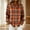 A2-Brick Red, variant on Retro Plaid Print Shirt Patchwork Shirt Plaid Blouses For Women Plaid Button Up Plaid Fall Blouses Patchwork Button Down Shirts Dress Shirt Plaid Shirt Trendy Tunic Tops Contrast Color Blue L
