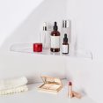 thumbnail image 3 of Plastic Shower Gel Bottle Holder Triangle Corner Shelf with Anchor Plug & Iron Screw for Bathroom Clear 395x200x32mm, 3 of 6