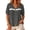 Gray, variant on Button Down Dressy Blouse for Women Puff Short Sleeve V Neck Cotton Gauze Shirt Loose Fit Casual Tunic Tops