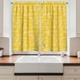 thumbnail image 2 of Ambesonne Yellow and White Kitchen Curtains, Insect Outline, 55"x39", Yellow and White, 2 of 3